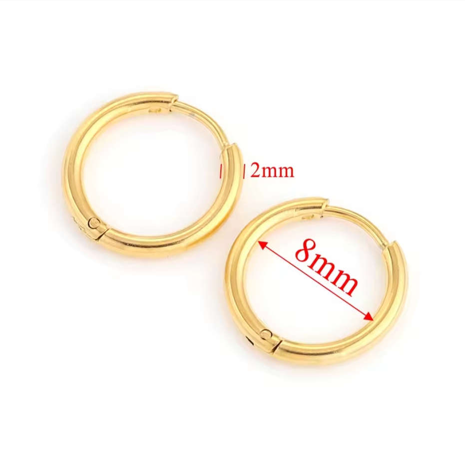 anneaux doré 8mm anneaux doré 8mm